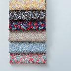 Small Floral Print Cotton Poplin Fabric – 145cm Wide | 6 Color Options