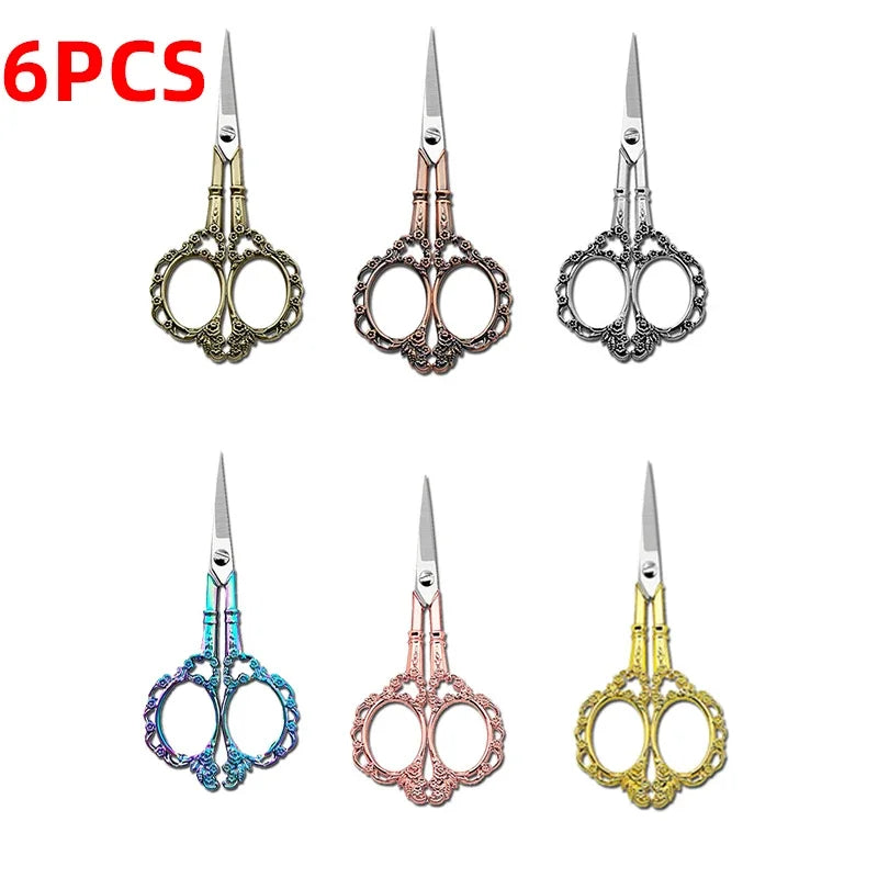 Tijeras de sastre retro – Tijeras de bordar y coser de acero inoxidable | Unidad individual, paquete de 3 y paquete de 6