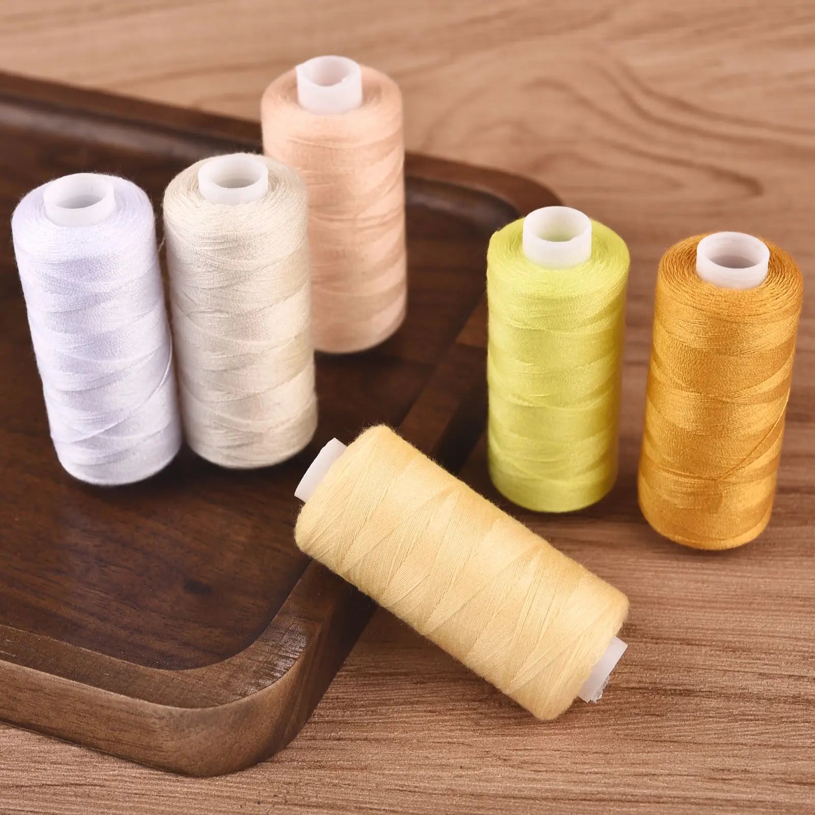 Polyester Sewing Thread Set — 6 Rolls, 400 Yards Each