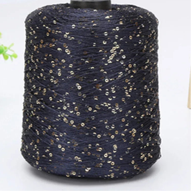 500G Glitter Fancy Yarn with Sequins – Hand Knitting & Crochet | 3mm Sequins | 25 Colors