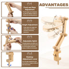 Adjustable Beechwood Table-Clamp Embroidery Stand – 28 in