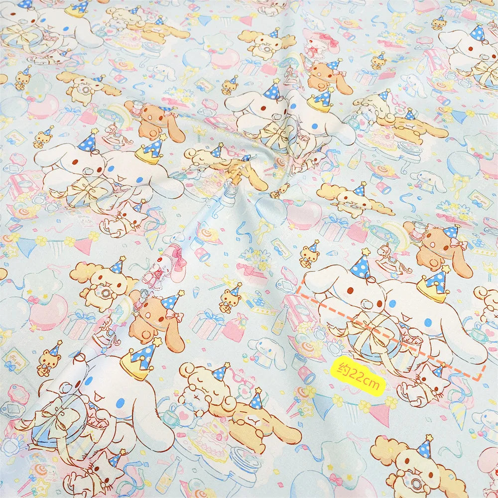 20S Cotton Cute Showa Kawaii Cat Deer Print Fabric DIY Quilting Needlework Material Sewing Dress Kids Clothes Fabrics