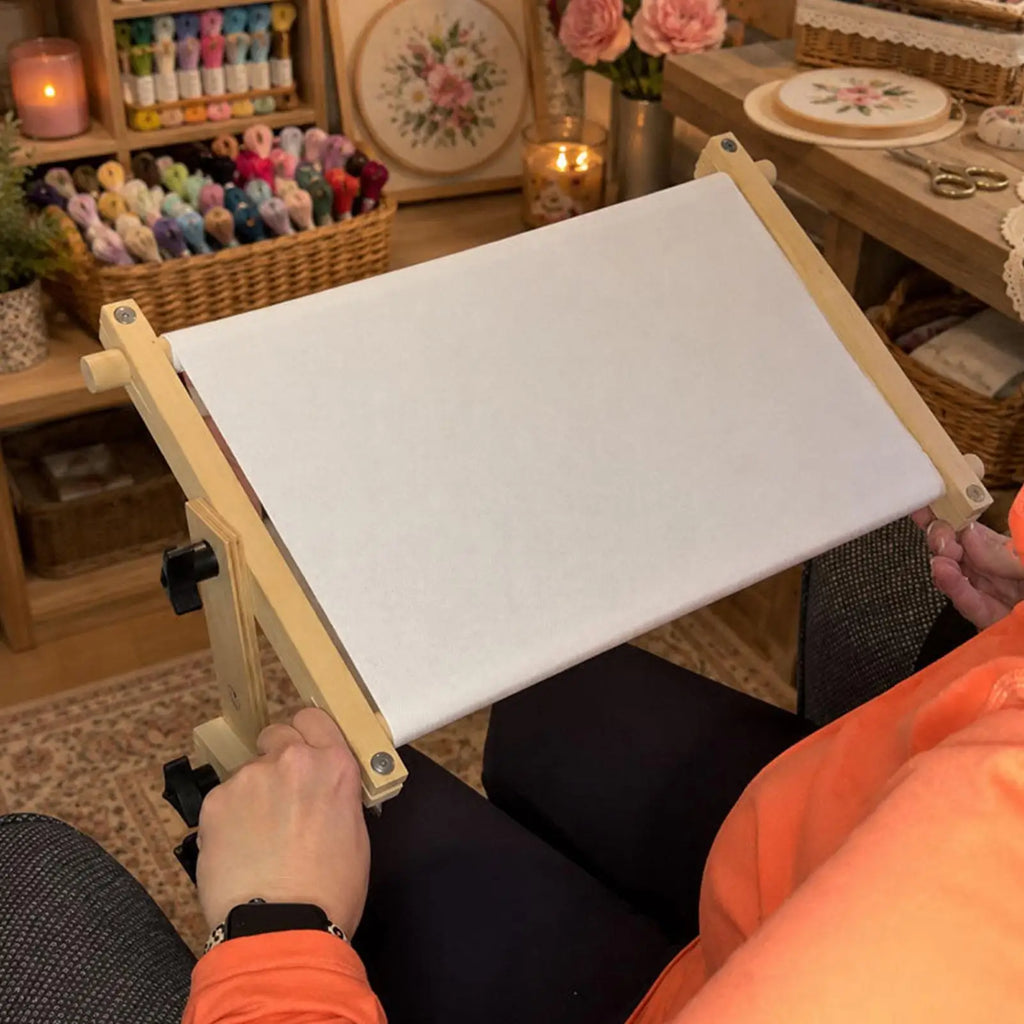 Adjustable Wooden Embroidery Hoop Stand – 2 Sizes