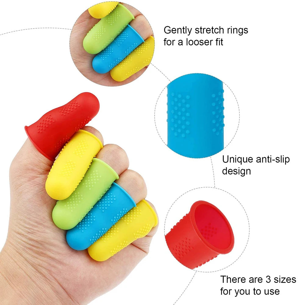 16 protectores de dedos de silicona para acolchar, coser y bordar