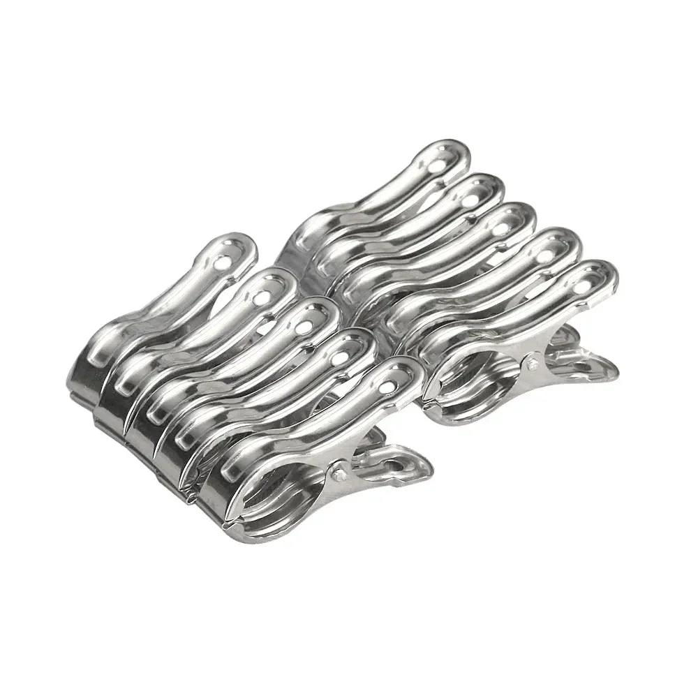 Clips utilitarios y para acolchado de acero inoxidable — Juego de 10 | Clips para ribetes de edredones, telas y toallas de playa