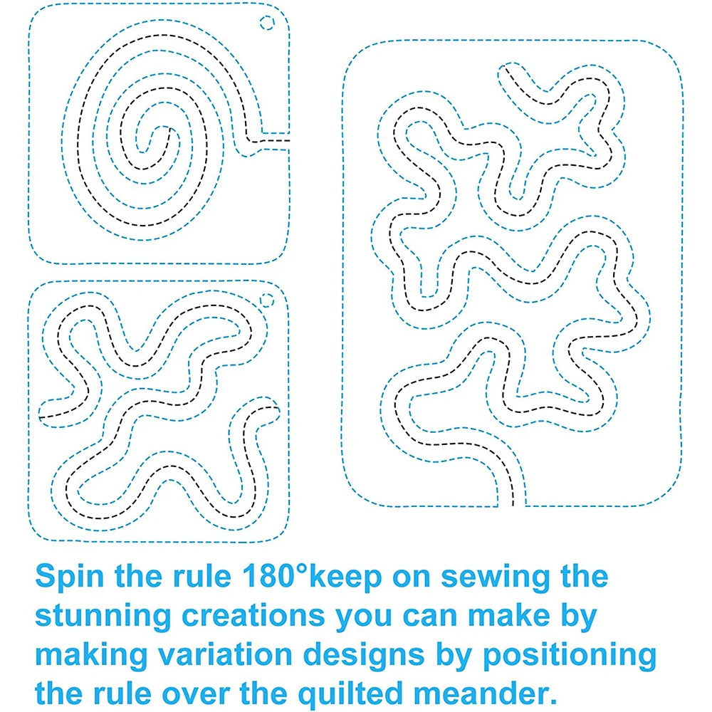 JAY HOME Acrylic Free Motion Quilting Template – 3 Style Options for Domestic Sewing Machines
