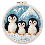 Punch Needle Embroidery Starter Kit – Animal Pattern | 20×20cm (7.8") with Hoop & Yarn