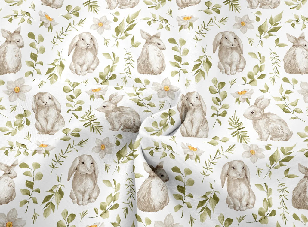Rabbit Print Twill Cotton Fabric – 160cm Wide, Per 50cm