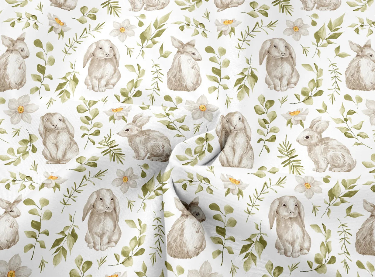 Rabbit Print Twill Cotton Fabric – 160cm Wide, Per 50cm