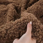 Teddy Plush Imitation Wool Fleece Fabric – 50x50cm | Soft Warm Fabric for Dolls, Pet Clothes & DIY Sewing