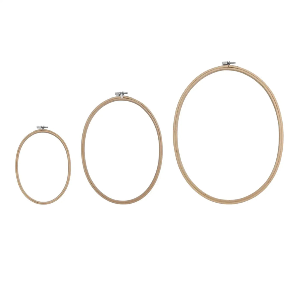 Oval Embroidery Hoops — Set of 3