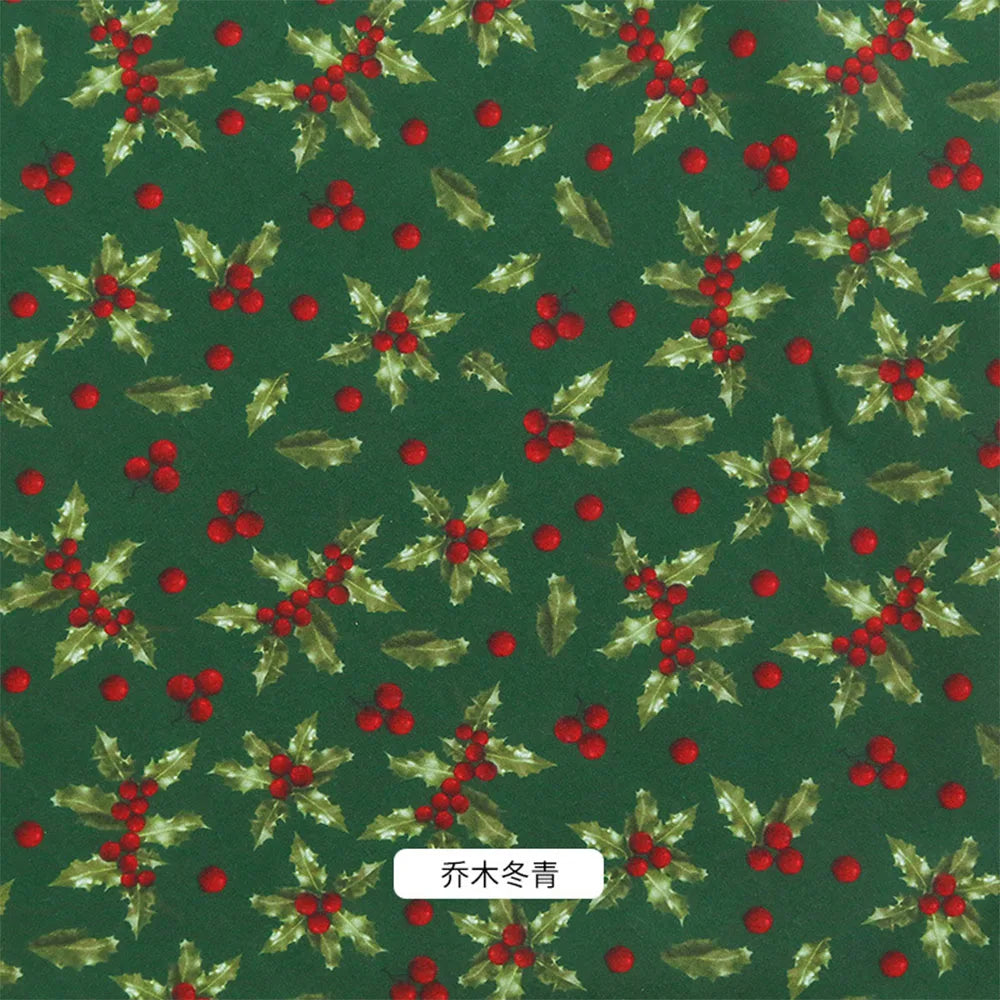 Christmas Holiday Print Fabric – 100% Polyester, 50cm x 150cm