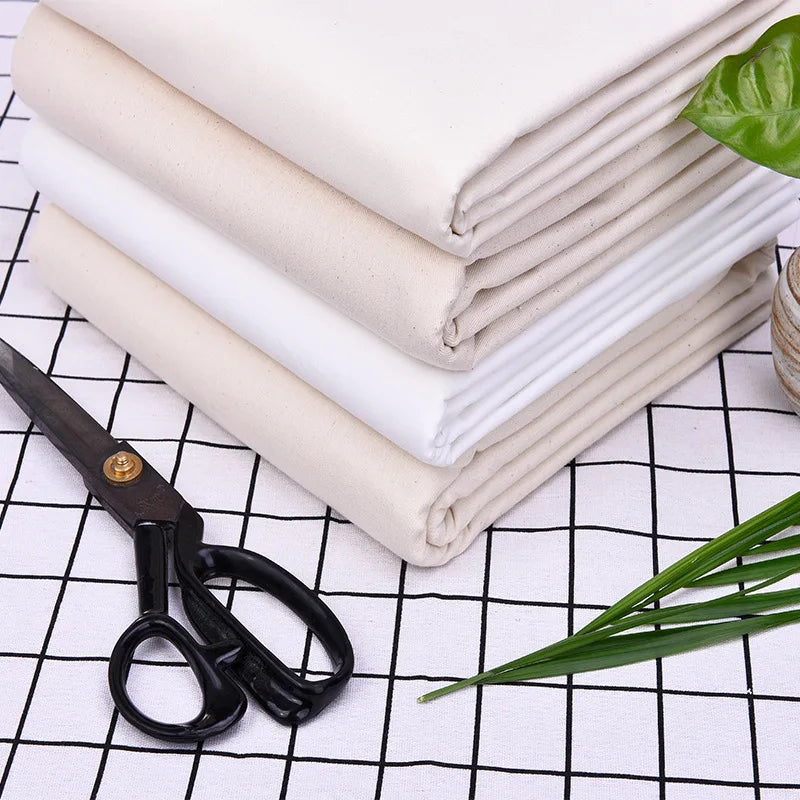 Plain White Cotton Fabric – Multiple Weights & Widths | Muslin, Twill & Bleached for Sewing & DIY