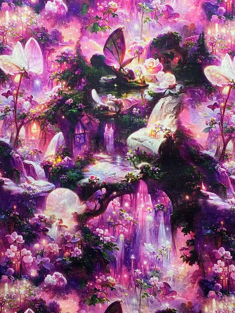 HD Digital Print Cotton Fabric | Fairy Tale Elf Design | Sold by Half Meter