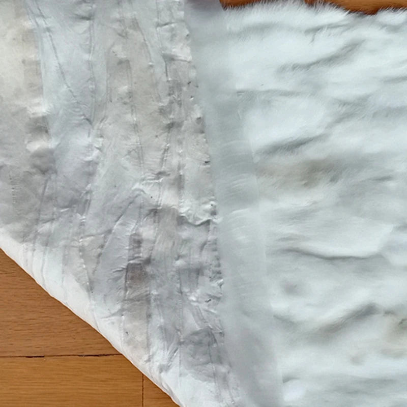 50x100cm Mantas de retazos de piel de conejo natural Colcha de invierno para cama Manta a rayas suave para sofá Fiesta de Navidad