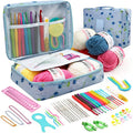 Juego de ganchillos ergonómicos y kit para principiantes — Lana, agujas de acero y suministros de tejido | 8 tipos