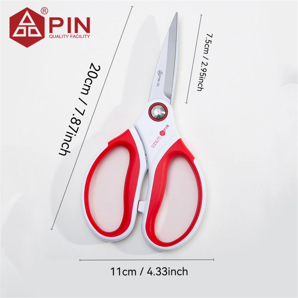 Tijeras resistentes de 20 cm - Cizallas multiusos de acero inoxidable para cuero, cuerda, tela y plástico