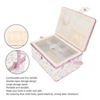 Vintage Sewing Basket Household Fabric Craft Thread Needle Storage Box Organizer