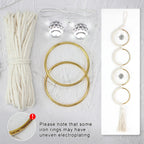 Kit Atrapasueños de Macramé Bohemio – Decoración DIY de Pared y Ventana con Anillo de Cristal