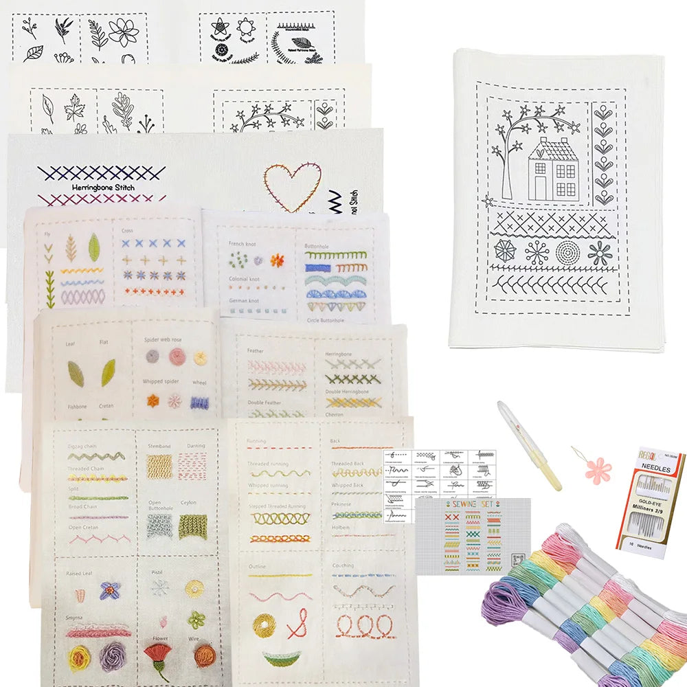Basic Hand Embroidery Stitches Book for Beginners - 106 Stitch Step-by-Step Guide