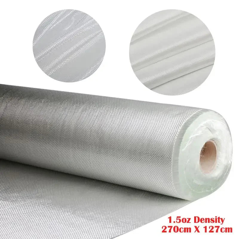 Fiberglass Cloth Woven Roving – Fireproof Plain Weave Glass Fiber Mesh, 270cm × 127cm (1.5oz / 42 gsm)