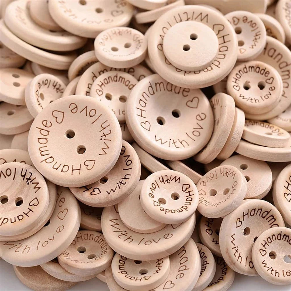 500 botones redondos de madera decorativos para coser