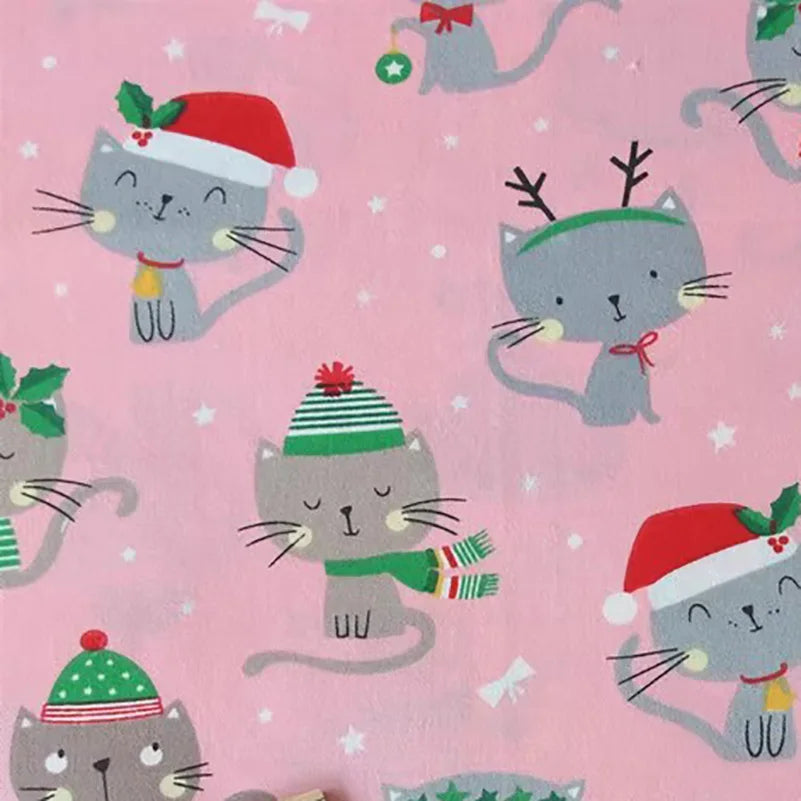 Christmas Twill Cotton Fabric – Santa, Trees & Holiday Prints, 0.5m x 1.6m