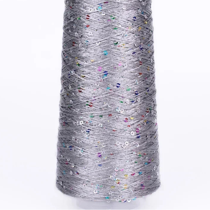 500G Hilo Fantasía de Lentejuelas Brillantes – Para Tejer a Mano y Ganchillo | Lentejuela de 3mm | 25 Colores