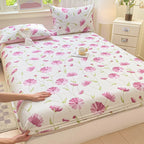 Floral Print Fitted Sheet - 500TC Polyester - 1pc or 3pc Set