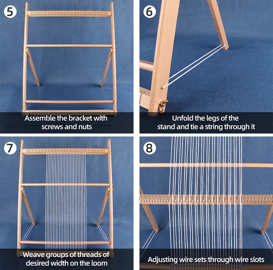 Wood DIY Weaving Loom – Beech Frame Tapestry & Carpet Knitting Tool