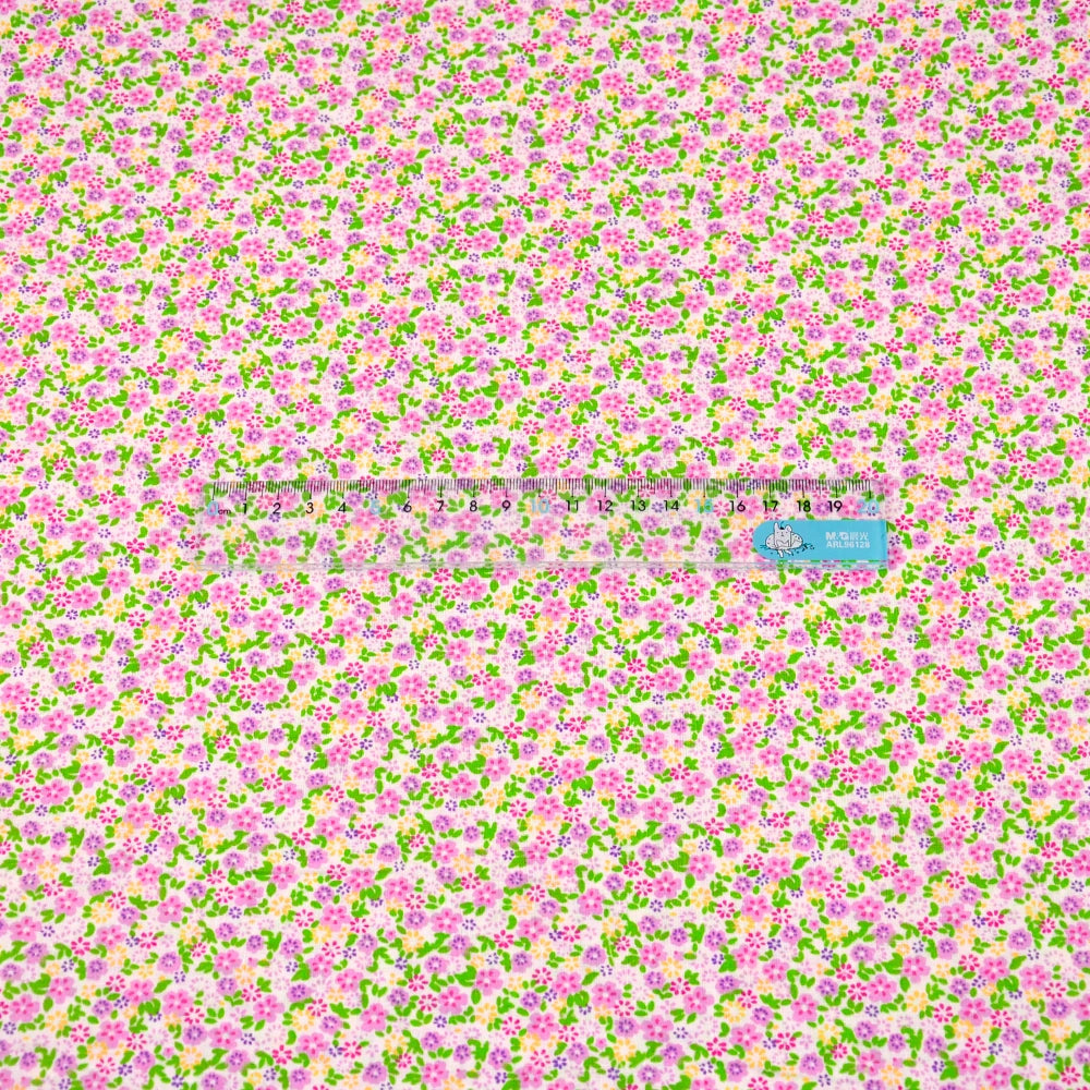 Booksew Yellow & Pink Floral Cotton Fabric – Thin Woven, 150cm Wide