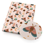 Mushroom & Animals Print Cotton Fabric — 50×145cm Half Meter | Quilting & Patchwork