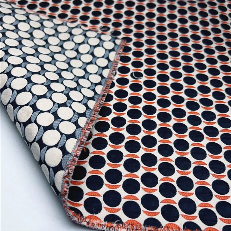 Black Polka Dot Brocade Fabric – 145cm Wide, 370g/m for Pants, Jackets & Fashion Clothing