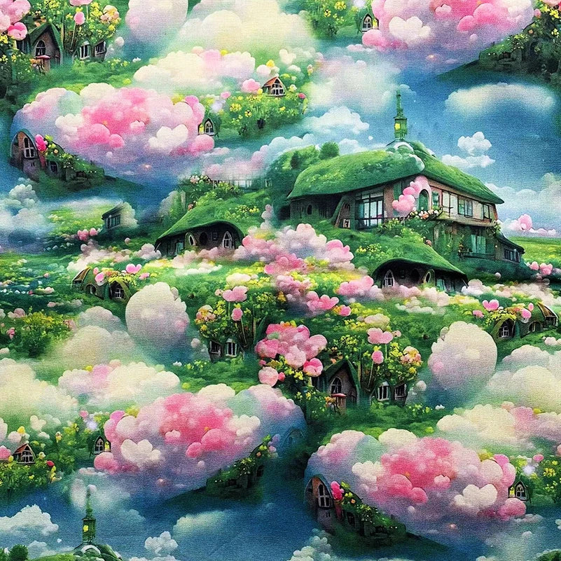 HD Digital Print Cotton Fabric | Fairy Tale Elf Design | Sold by Half Meter