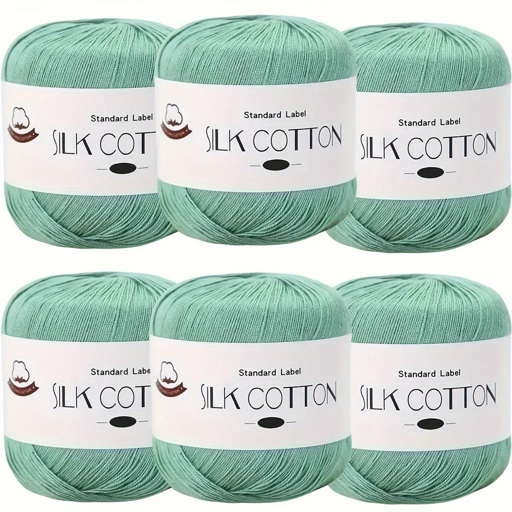 Hilo de Algodón de Seda - Hilo Fino para Ganchillo, Suéteres de Punto, Chales, Bufandas y Manualidades, Hilo Suave y Duradero 50g/unidad