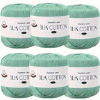 Hilo de Algodón de Seda - Hilo Fino para Ganchillo, Suéteres de Punto, Chales, Bufandas y Manualidades, Hilo Suave y Duradero 50g/unidad