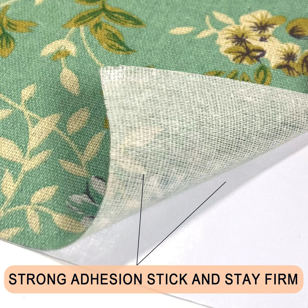 Retro Floral Print Self-Adhesive Linen Cotton Fabric Roll – 50x145cm | DIY Crafts, Jewelry Box & Furniture Repair