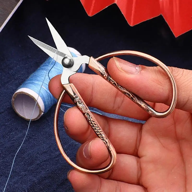 Tijeras de coser retro mini — Cortahílos de acero inoxidable vintage en 6 acabados