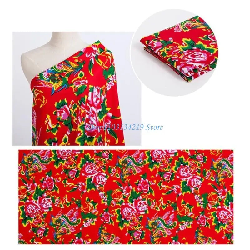 Floral Print Poly-Cotton Sateen Fabric | 160cm Wide | 7 Colors | Quilting, Clothing & Home Decor