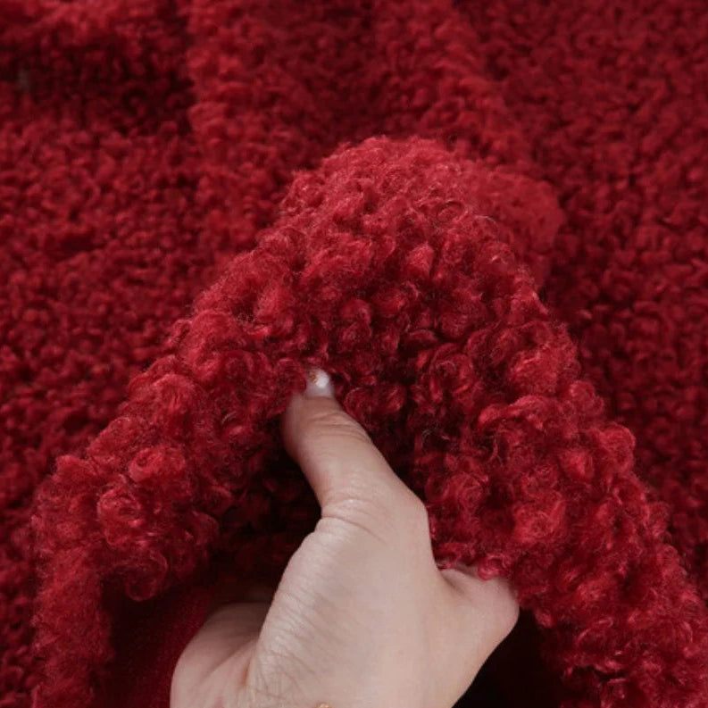 Teddy Plush Imitation Wool Fleece Fabric – 50x50cm | Soft Warm Fabric for Dolls, Pet Clothes & DIY Sewing