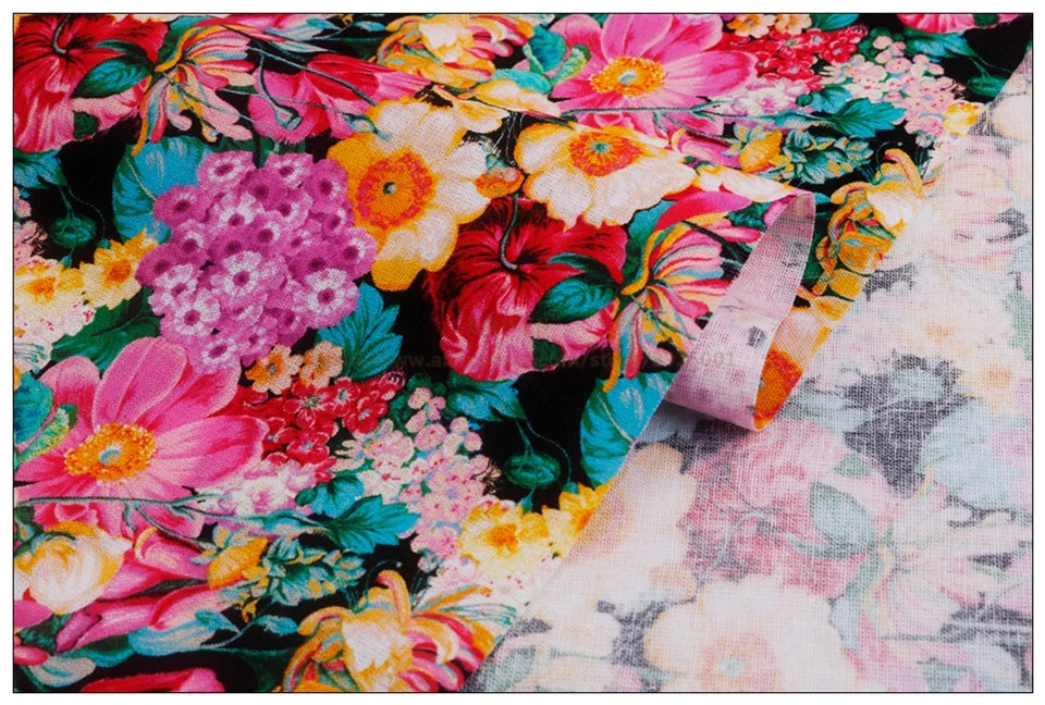 Gorgeous Floral Print 100% Cotton Fabric – 43" Wide, Half-Meter Panels | Quilting, Patchwork & DIY Sewing