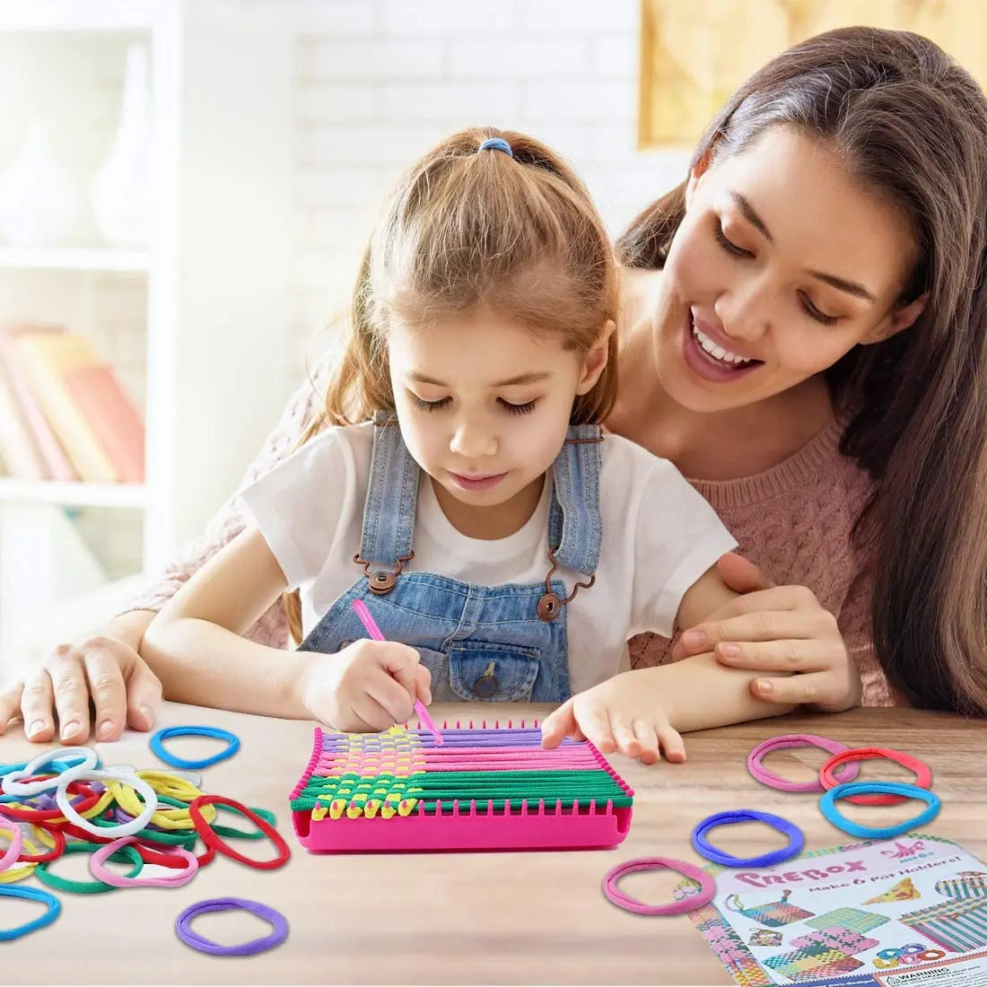 Juego de Telar para Tejer Juguetes Bucles para Salvamanteles Manualidades Telar para Salvamanteles Kits de Tejer Ganchillo Columpio para Niños Adultos Principiantes Suministros