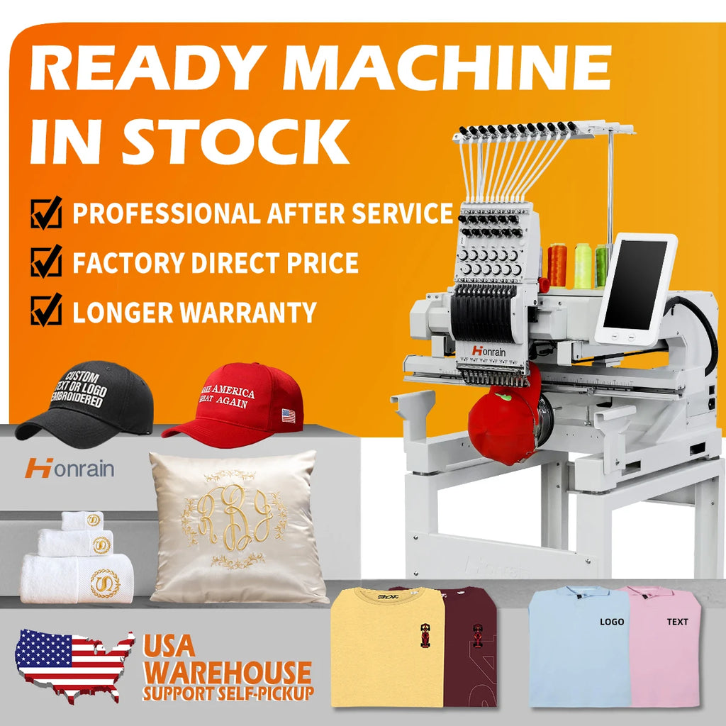 Honrain HR-XC12O1 Single Head 12-Needle Computerized Embroidery Machine