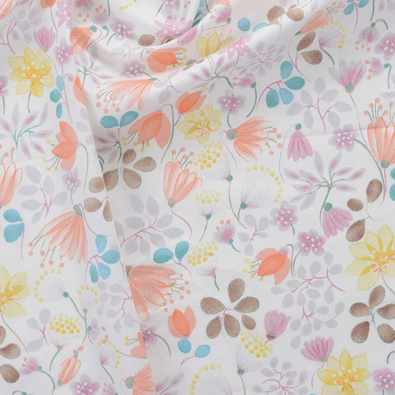 Floral Printed 100% Cotton Twill Fabric – 63" Wide, Sold by the Half Meter | Quilts, Bedding & DIY Sewing