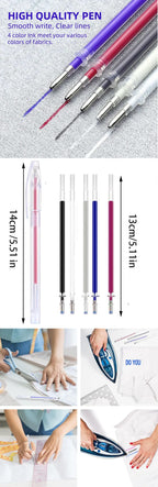 Heat-Erasable Fabric Marking Pens – 10-Pack