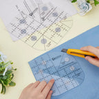 Curved Corner Acrylic Quilting Rulers - 2-Piece Multifunctional Sewing Template Set