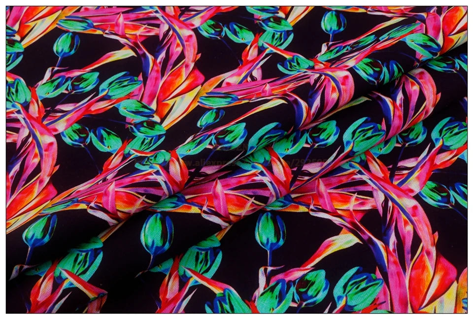 Gorgeous Floral Print 100% Cotton Fabric – 43" Wide, Half-Meter Panels | Quilting, Patchwork & DIY Sewing