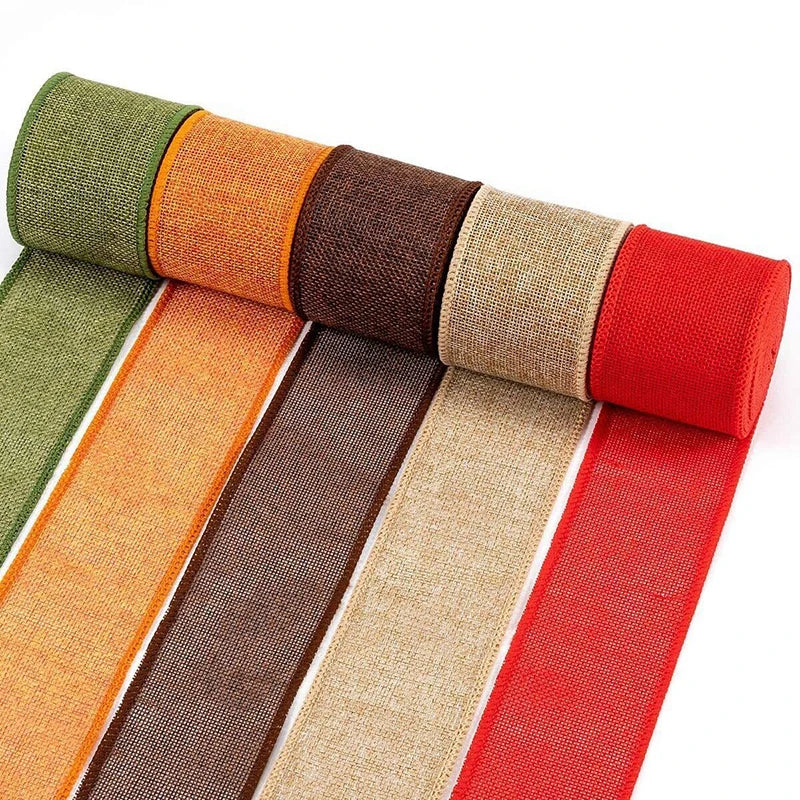 Colorful Natural Jute Burlap Ribbon – 6 cm × 3 m