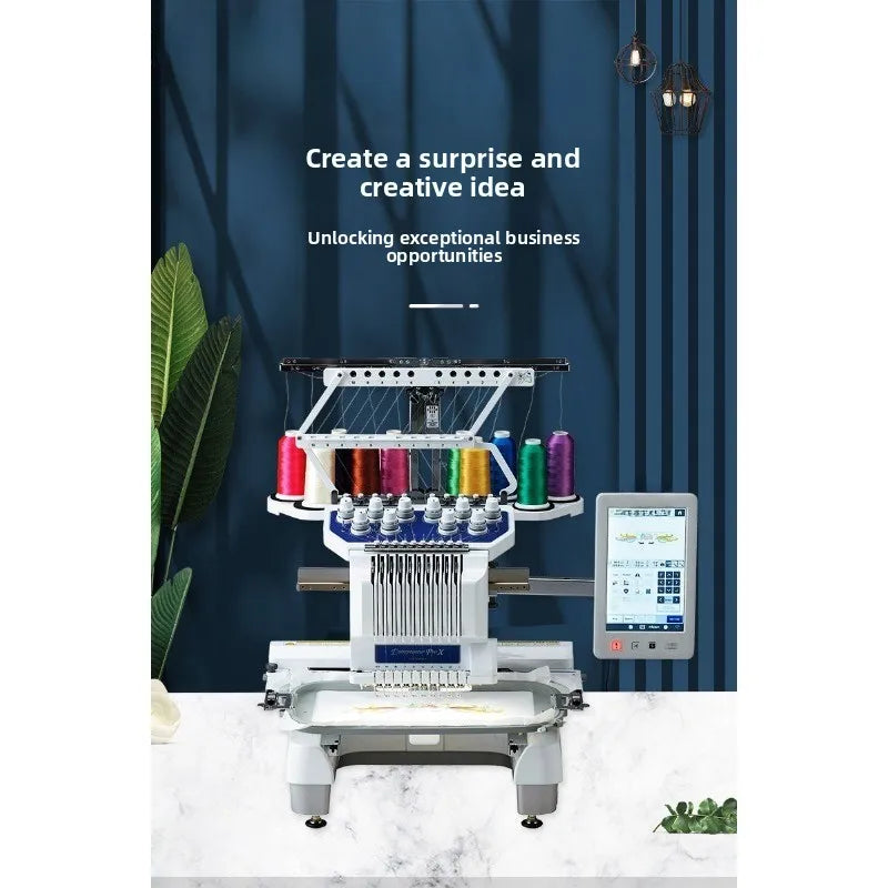 Brother PR1055X Commercial 10-Needle Embroidery Machine – Aluminum Alloy, Electric Drive