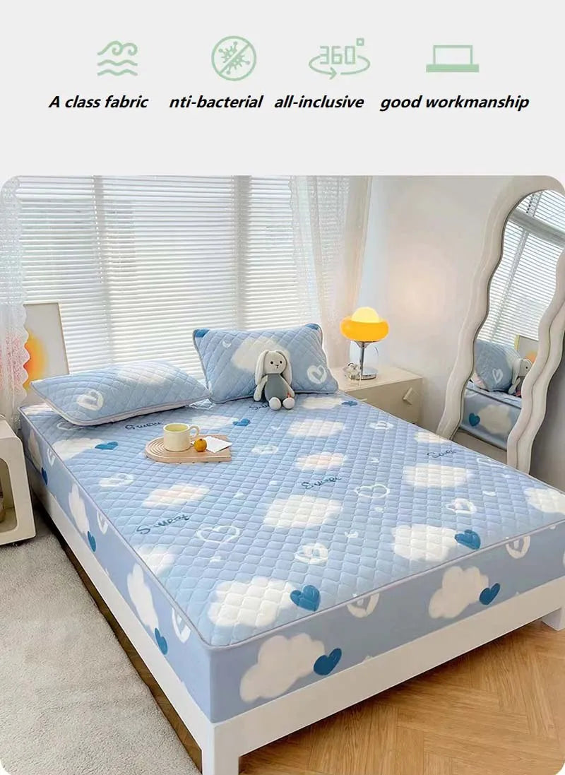 mtuove Soft Brushed Quilted Mattress Cover – Anti-Mite, Breathable, Fits 3–28cm Mattresses